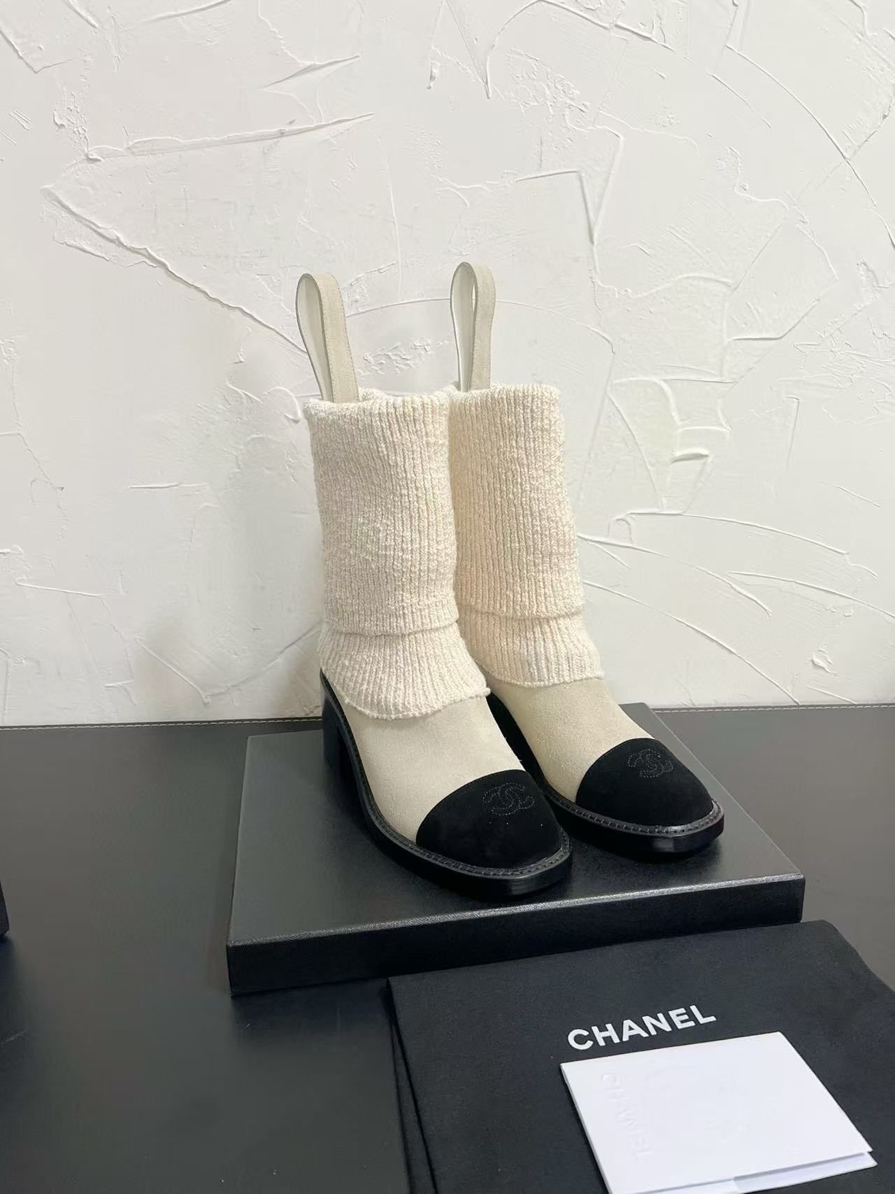 CHANE1 高品質ニットソックスブーツ【50％割引+送料無料】
