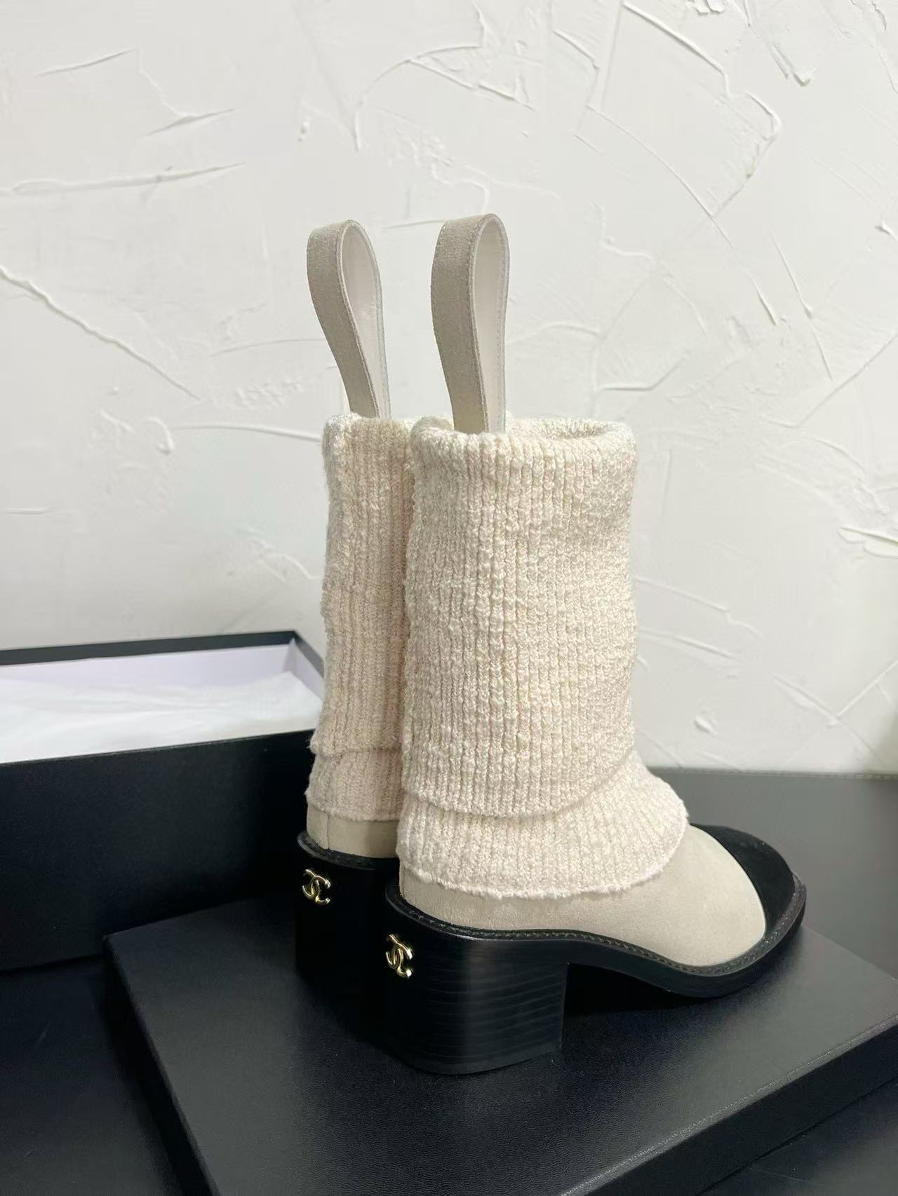 CHANE1 高品質ニットソックスブーツ【50％割引+送料無料】