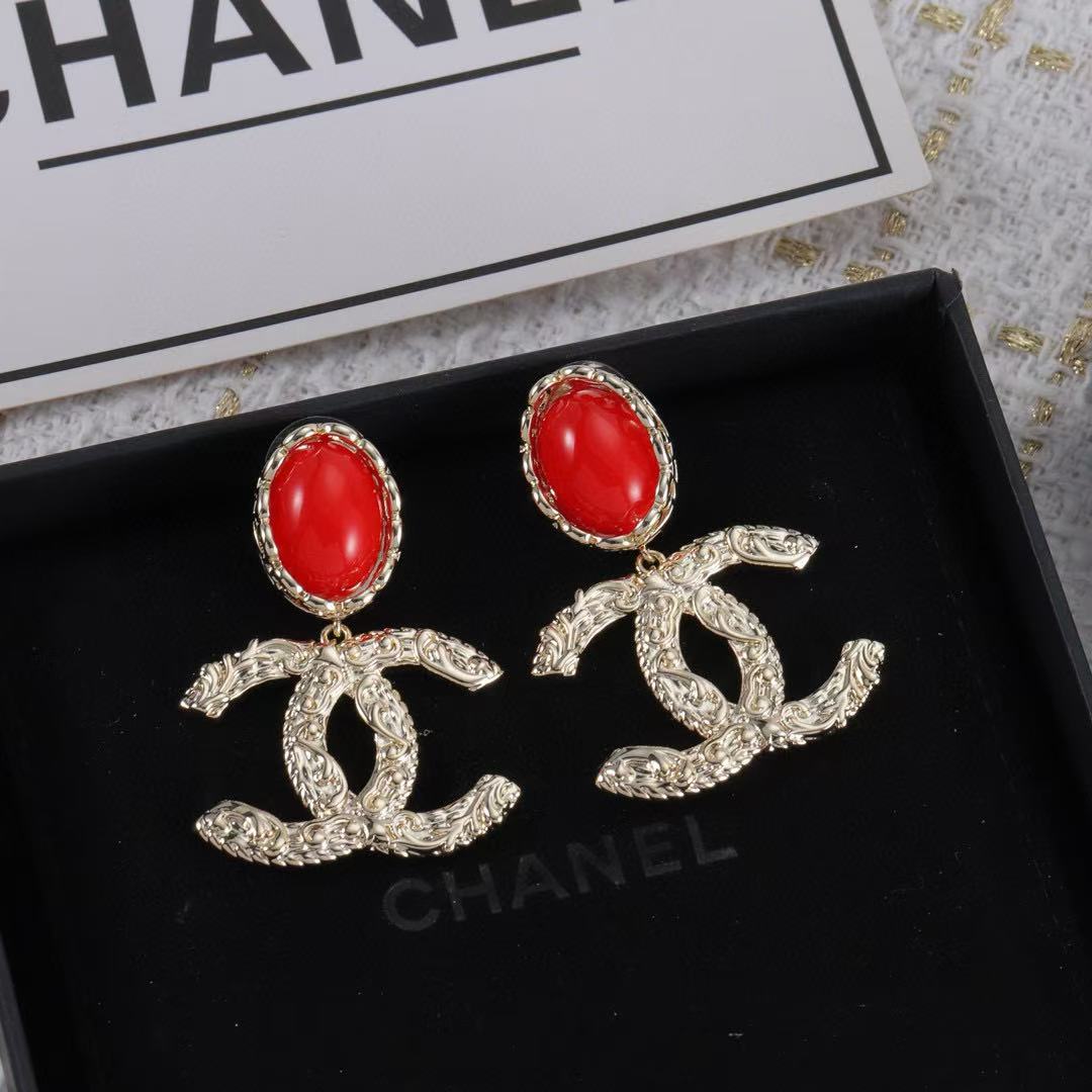 CHANE1 レッドジェムストーン イヤリング【50％割引+送料無料】