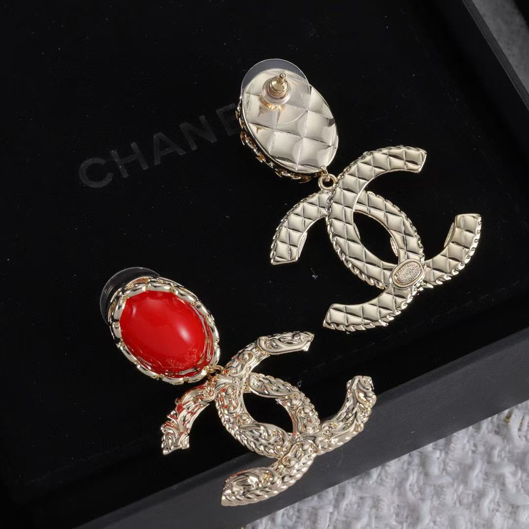 CHANE1 レッドジェムストーン イヤリング【50%割引+送料無料】