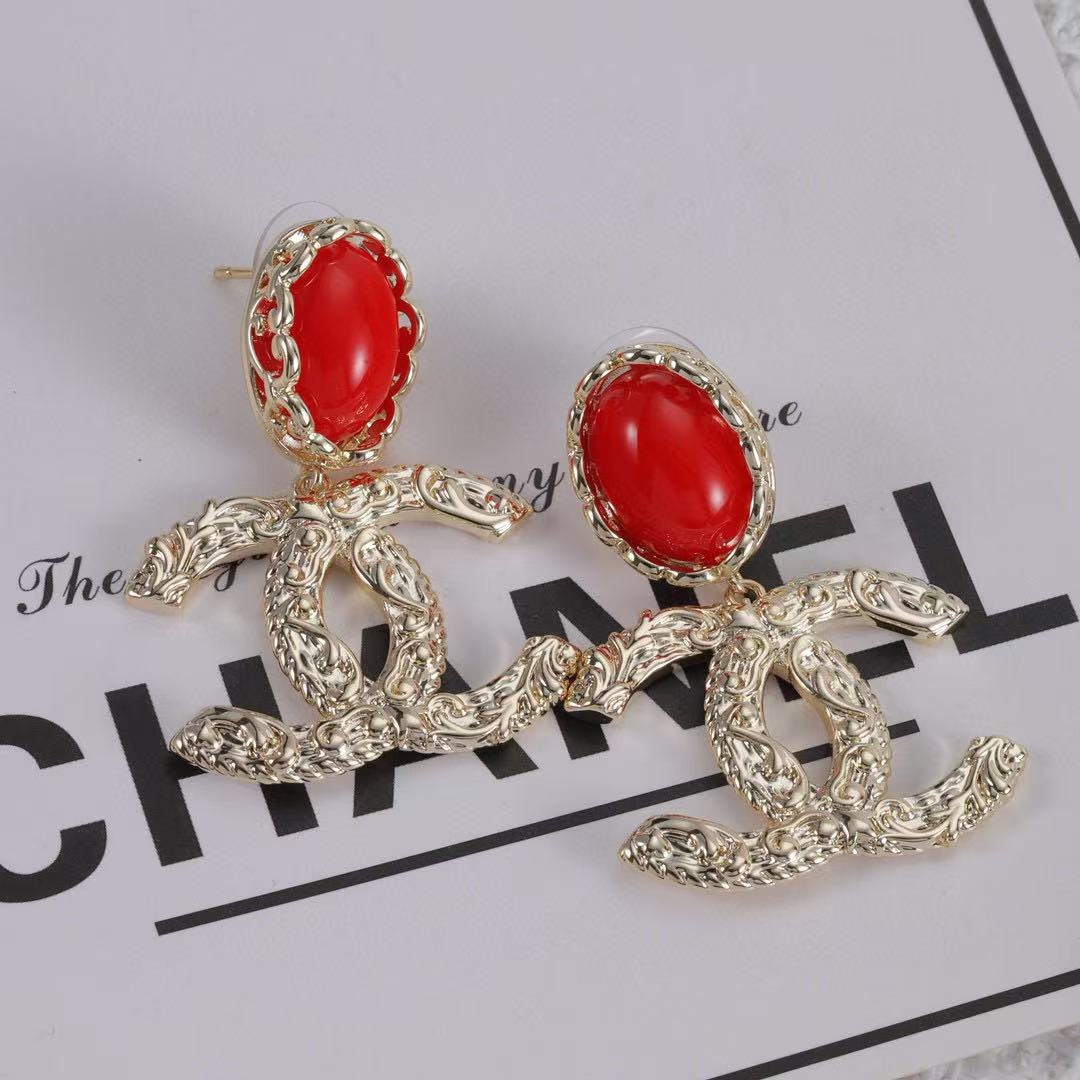 CHANE1 レッドジェムストーン イヤリング【50%割引+送料無料】