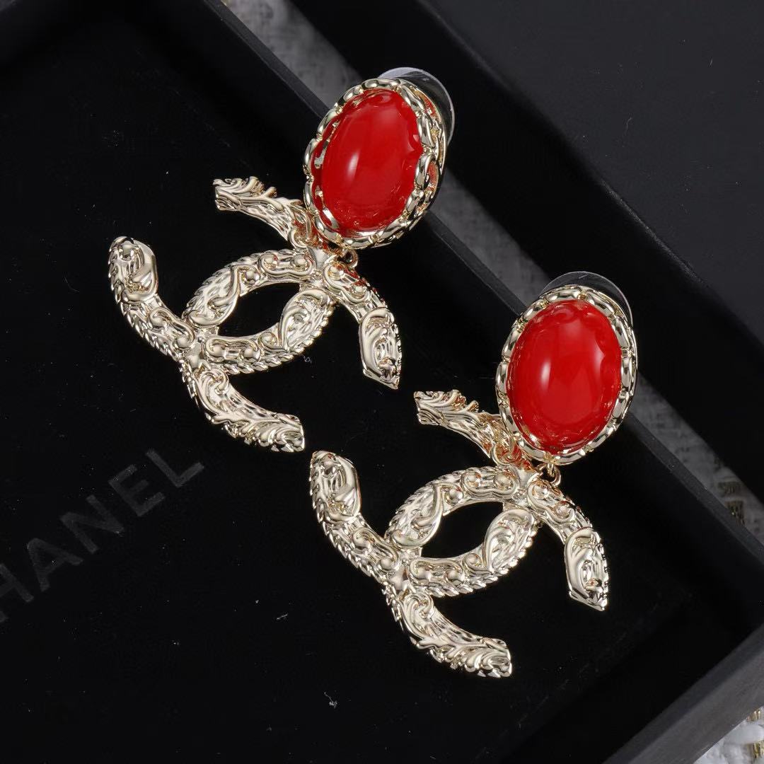 CHANE1 レッドジェムストーン イヤリング【50%割引+送料無料】