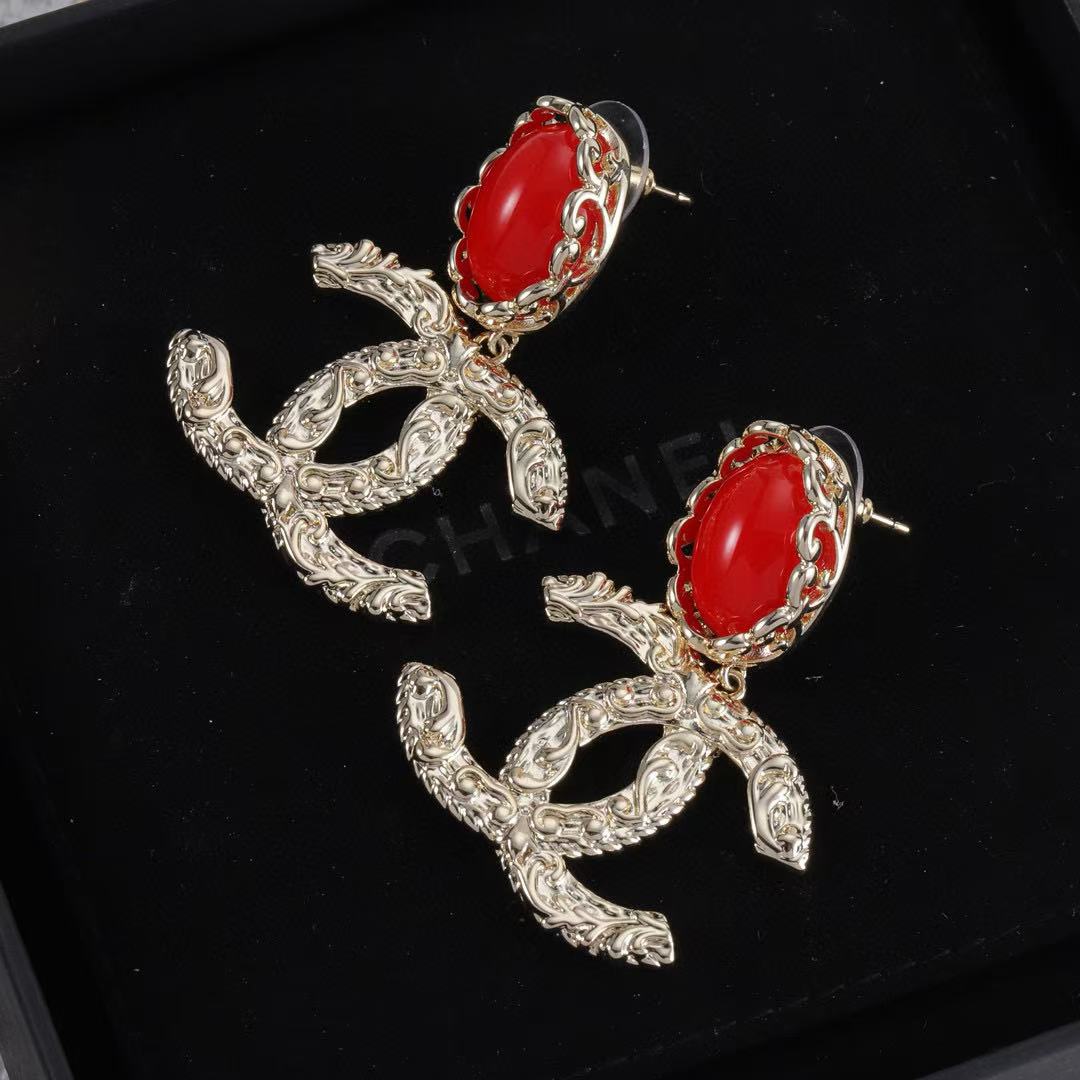 CHANE1 レッドジェムストーン イヤリング【50%割引+送料無料】