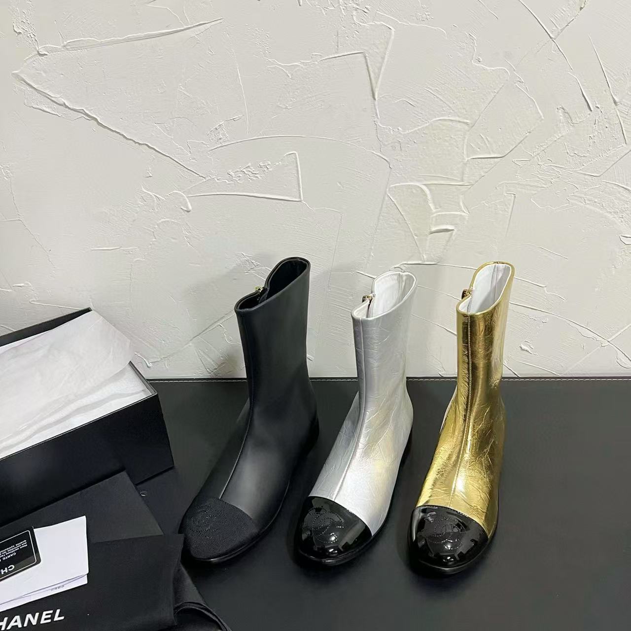 CHANE1高品質フラットアンクルブーツ【50％割引+送料無料】
