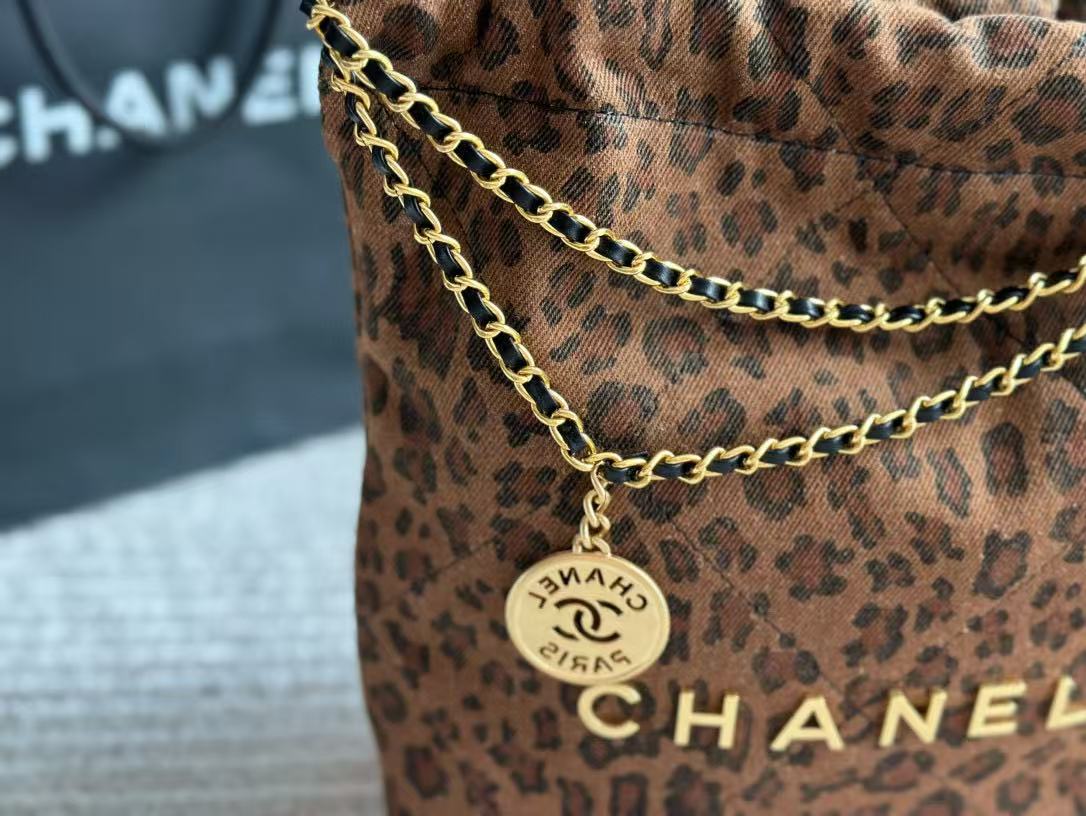 CHANE1 レオパード柄チェーンショッピングバッグ【50％割引+送料無料】