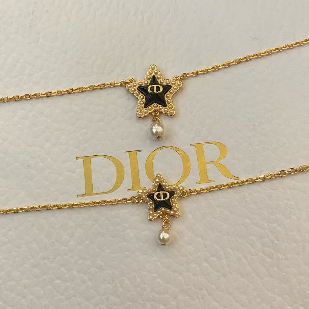 DI0R 五芒星パールブレスレット+ネックレス 2点セット【50％割引+送料無料】