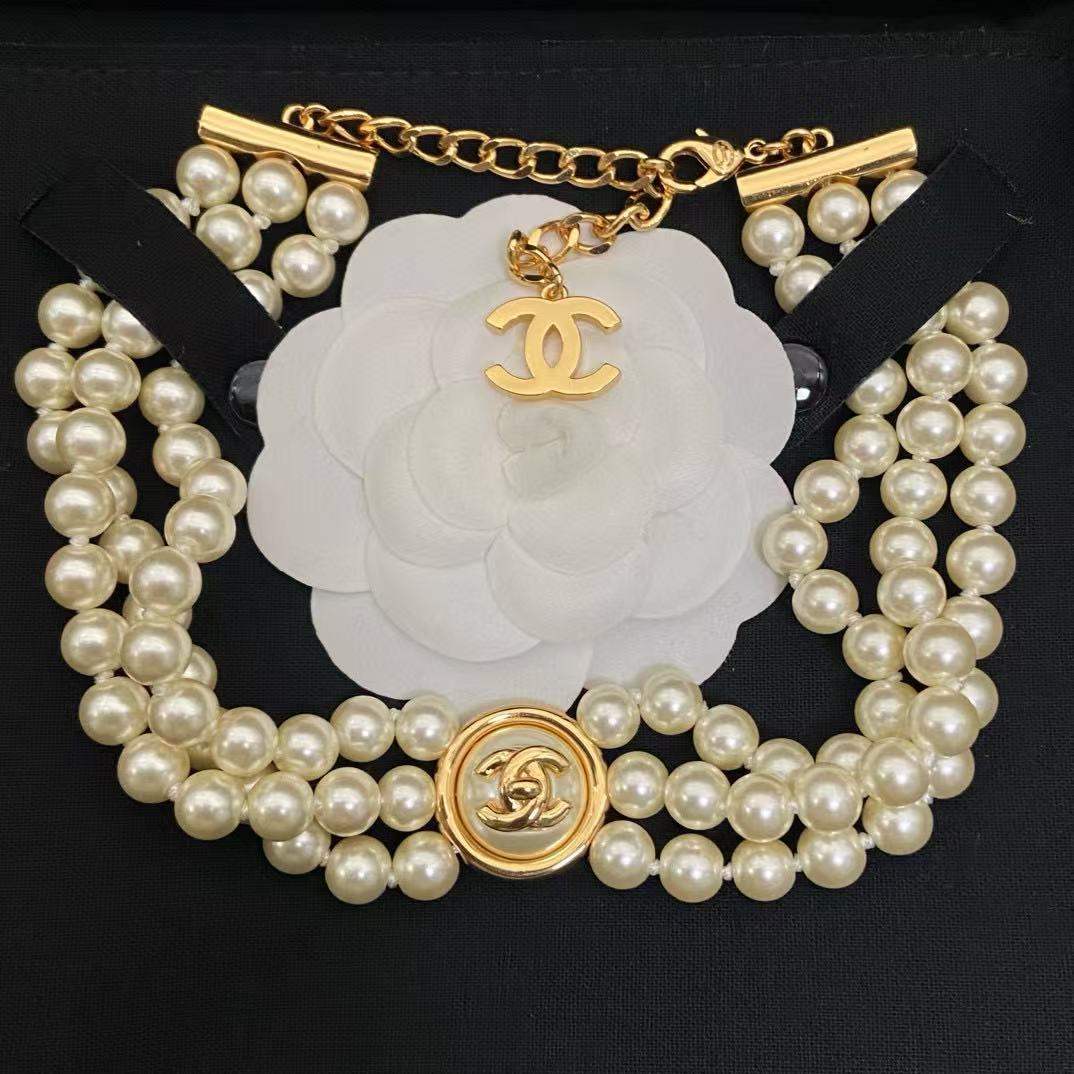 CHANE1 三層パールネックレス【50％割引+送料無料】