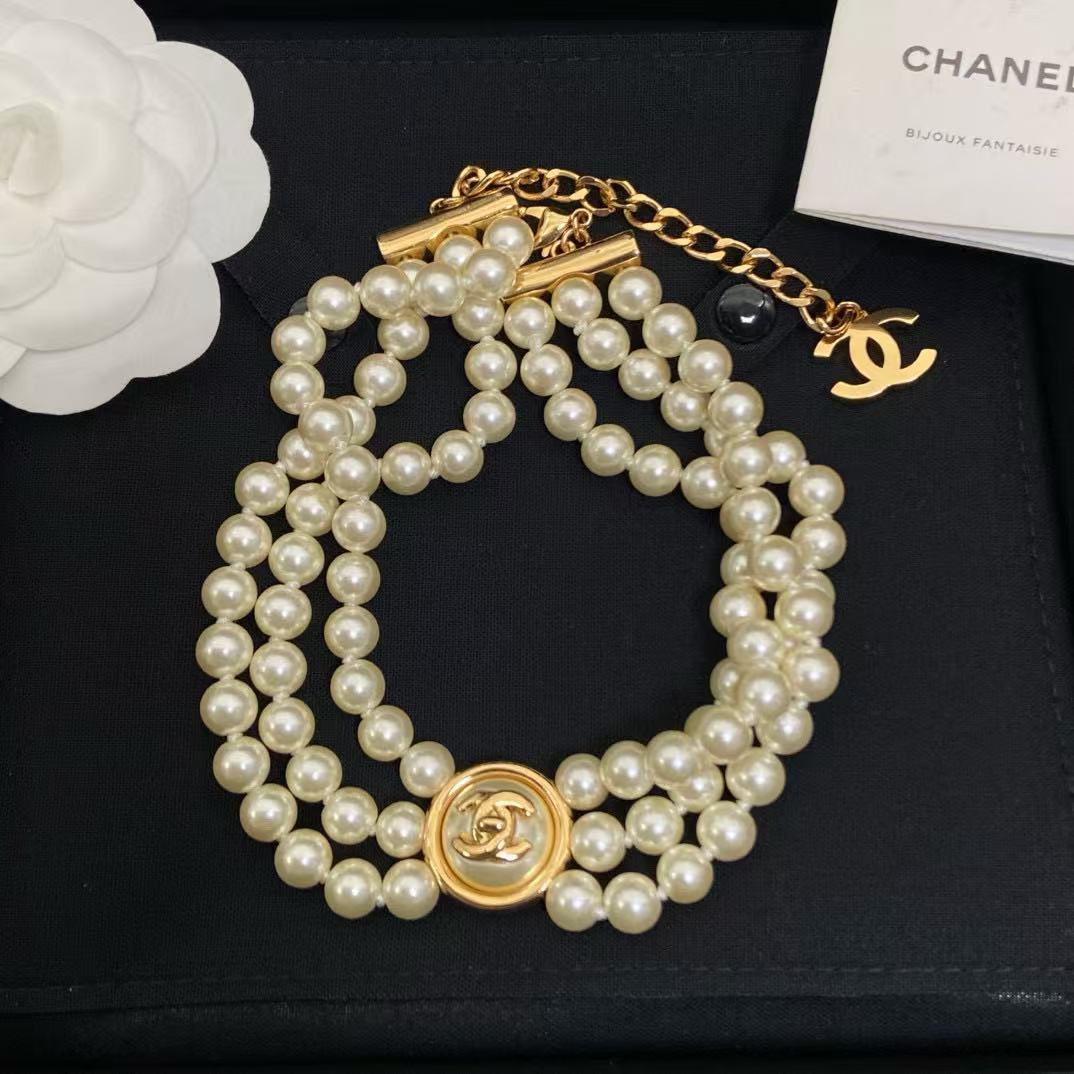 CHANE1 三層パールネックレス【50％割引+送料無料】