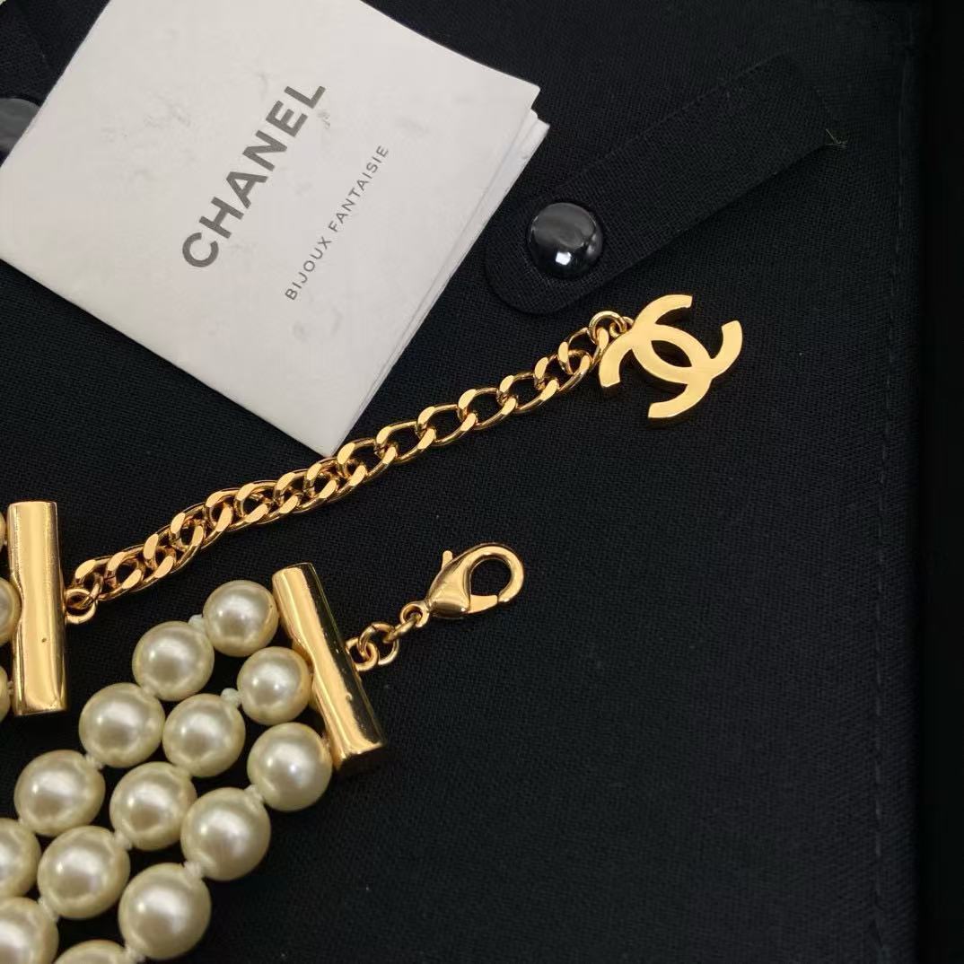 CHANE1 三層パールネックレス【50％割引+送料無料】
