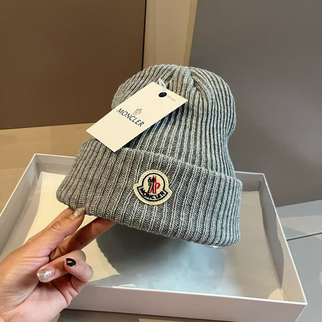 MONCLER シンプルウールハット【50％割引+送料無料】