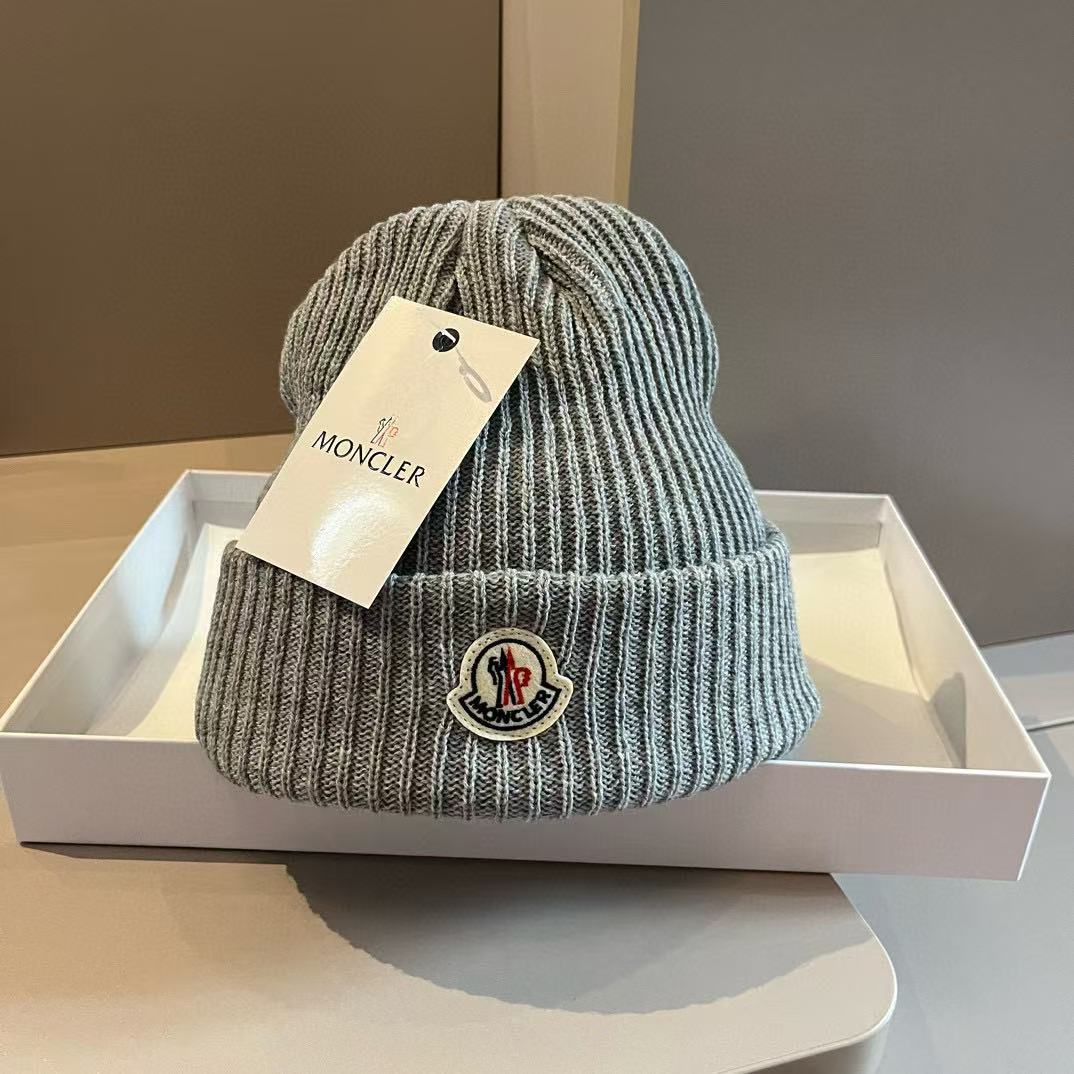 MONCLER シンプルウールハット【50％割引+送料無料】
