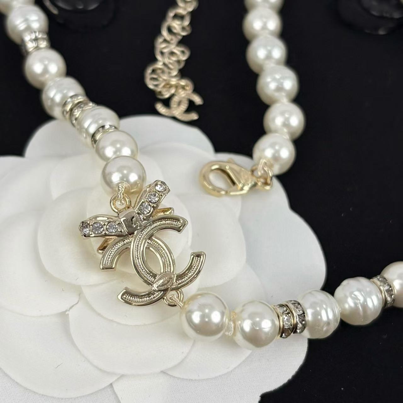 CHANE1 ボウフルダイヤモンドパールネックレス【50％割引+送料無料】