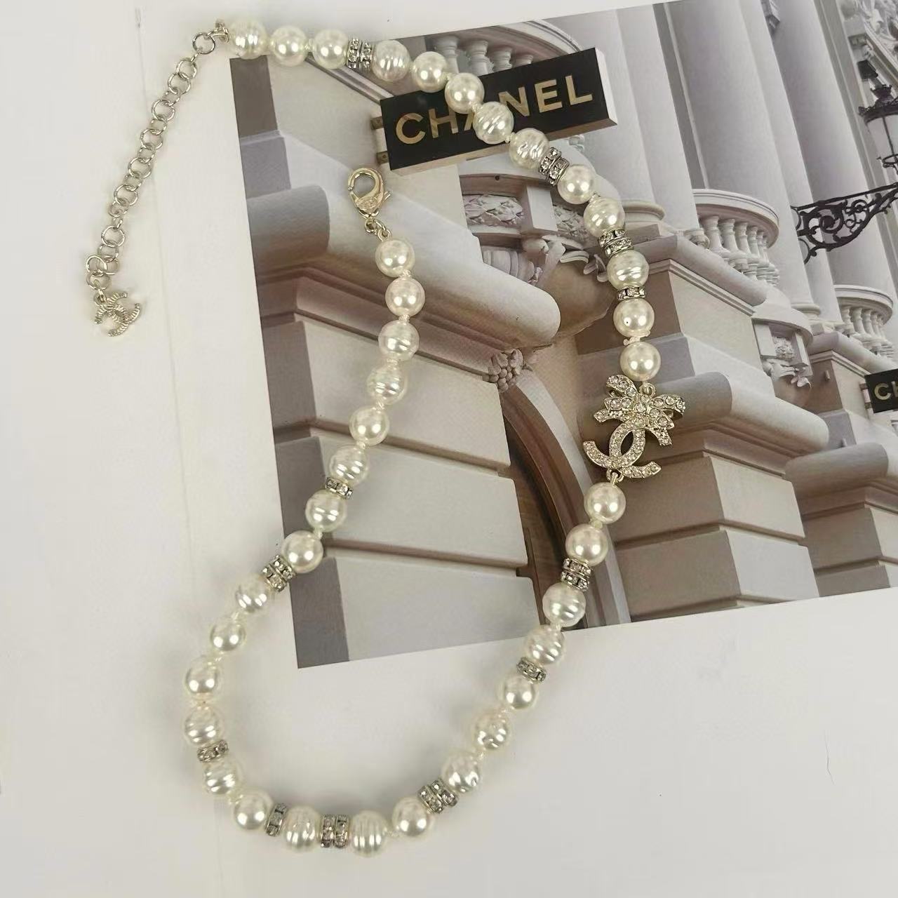 CHANE1 ボウフルダイヤモンドパールネックレス【50％割引+送料無料】