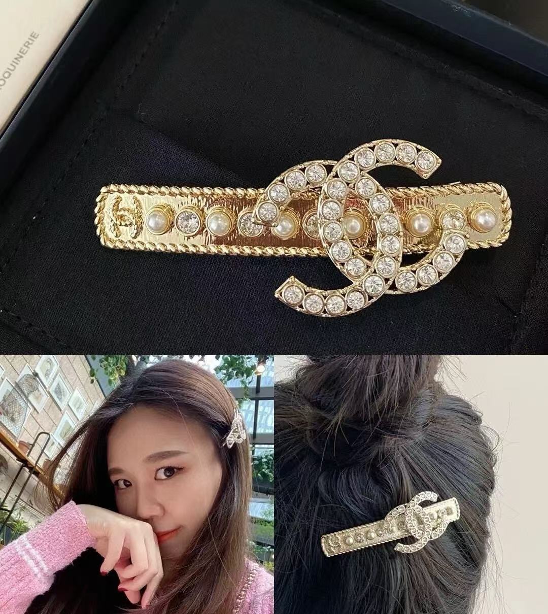 CHANE1 フルダイヤレターパールヘアピン【50％割引+送料無料】