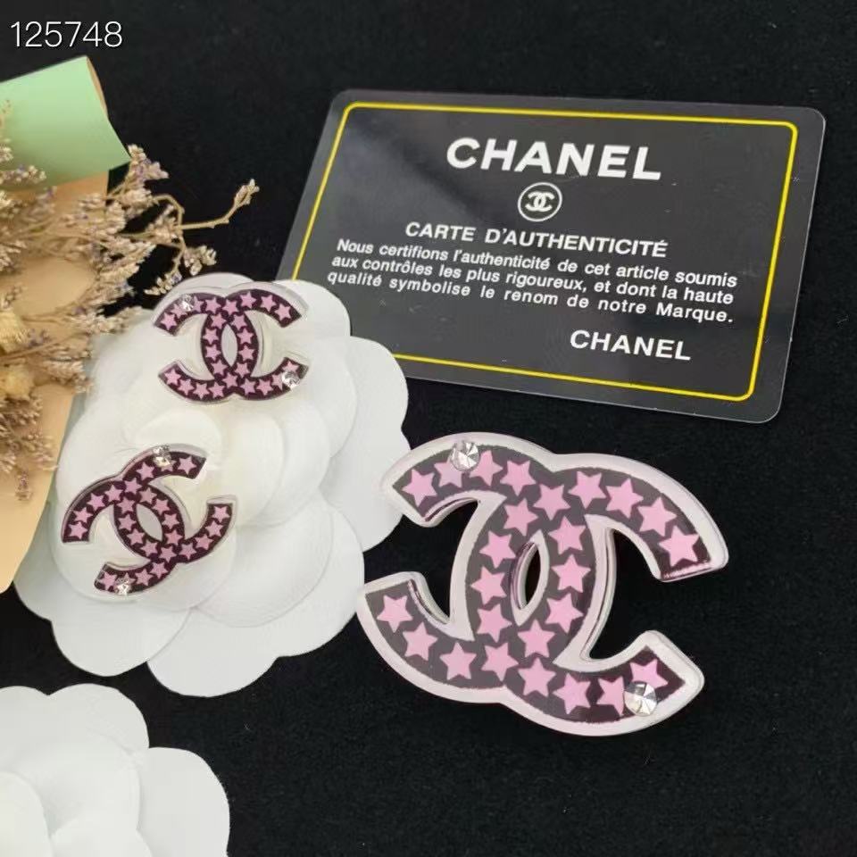 CHANE1 ピンク イヤリング+ブローチ 2点セット 【50％割引+送料無料】