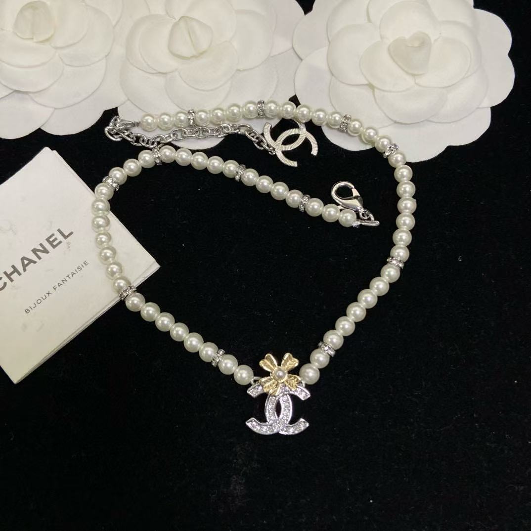 CHANE1 四つ葉のクローバー パールネックレス【50%割引+送料無料】