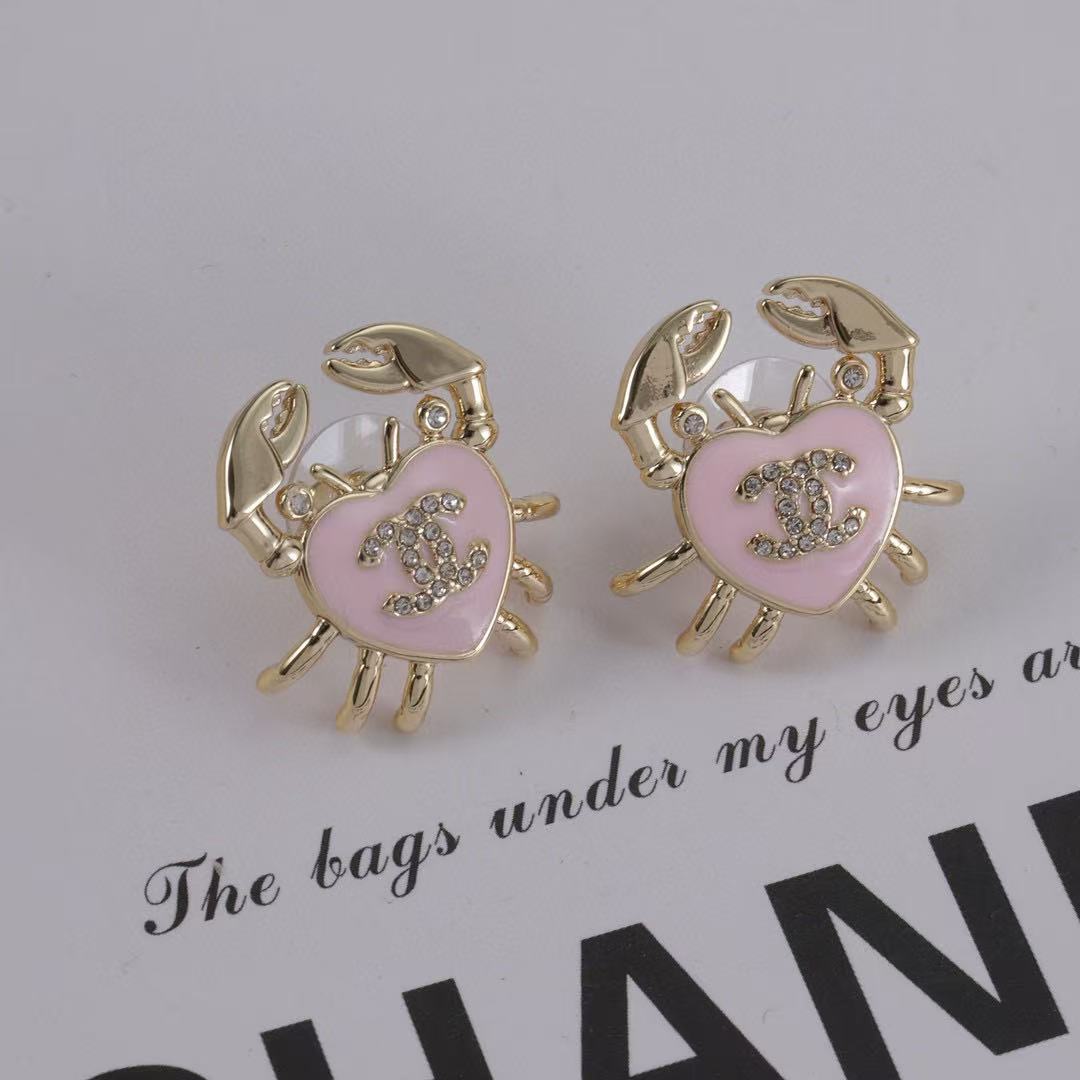CHANE1 ピンクハート イヤリング【50％割引+送料無料】