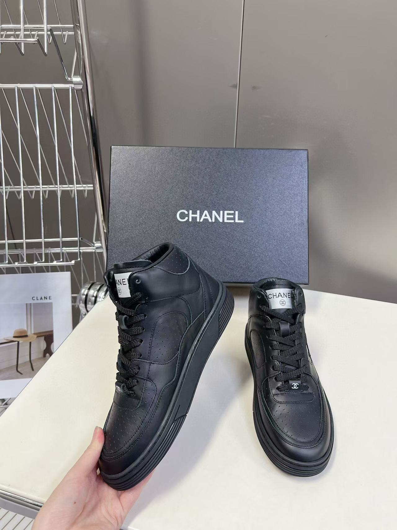 CHANE1高品質パンダのハイトップシューズ【50％割引+送料無料】
