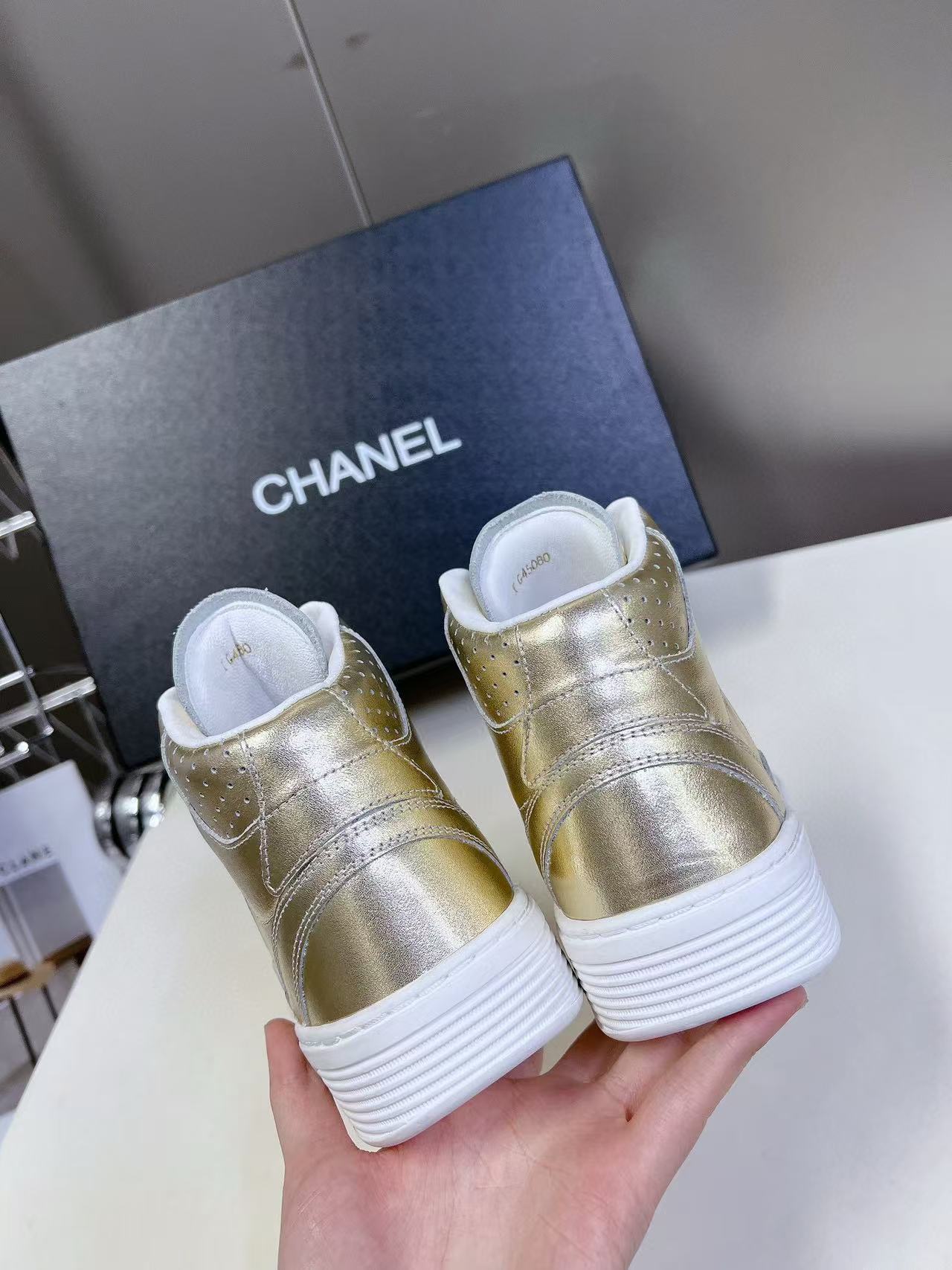 CHANE1高品質パンダのハイトップシューズ【50％割引+送料無料】