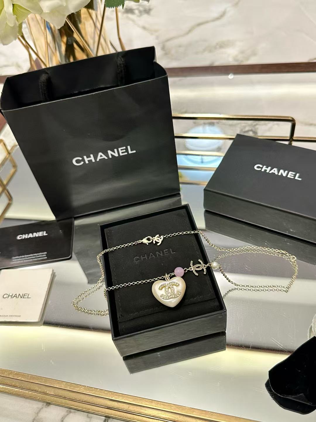 CHANE1 ハートパールネックレス【50％割引+送料無料】