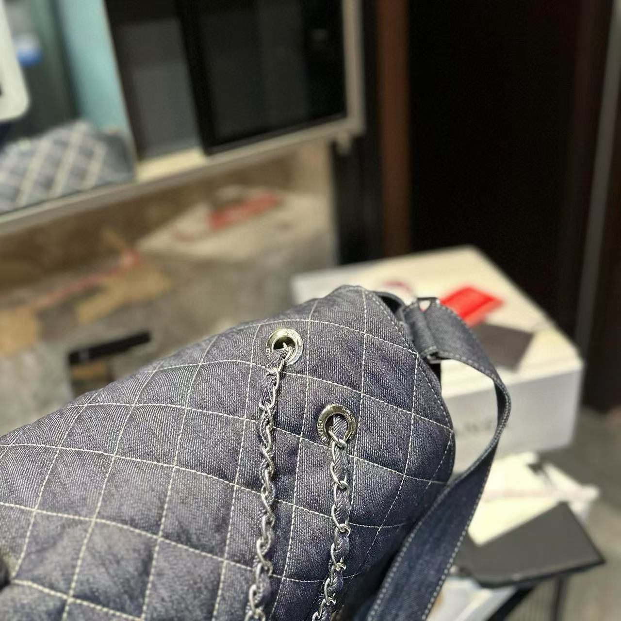 CHANE1 チェーンデニムショルダーバッグ【50％割引+送料無料】