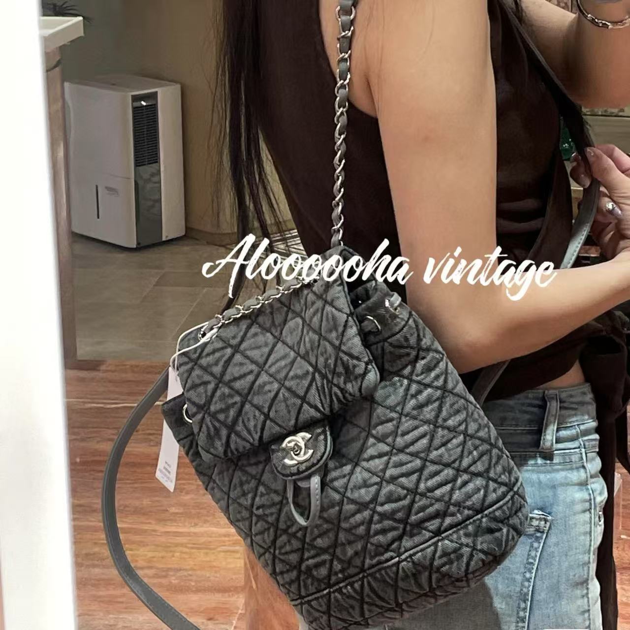 ＣＨＡＮＥＬデニムチェーンバックパック【50％割引+送料無料】