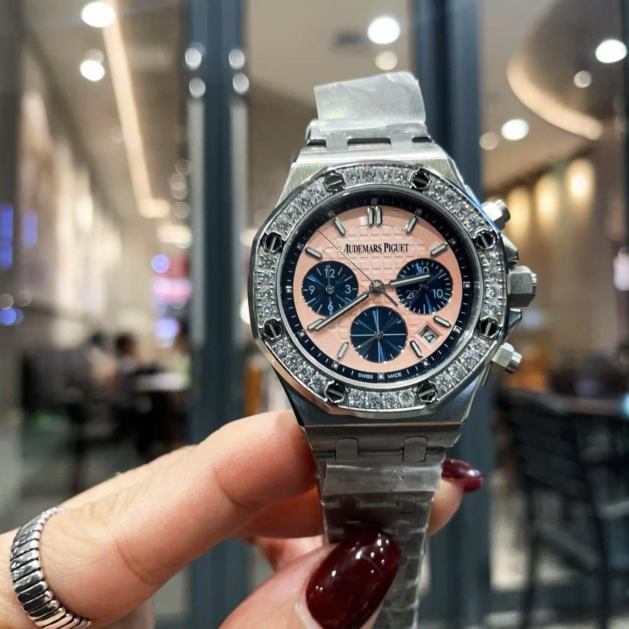 Audemarsp1guet 高品質のスチールバンドダイヤモンドレディース腕時計【50％割引+送料無料】