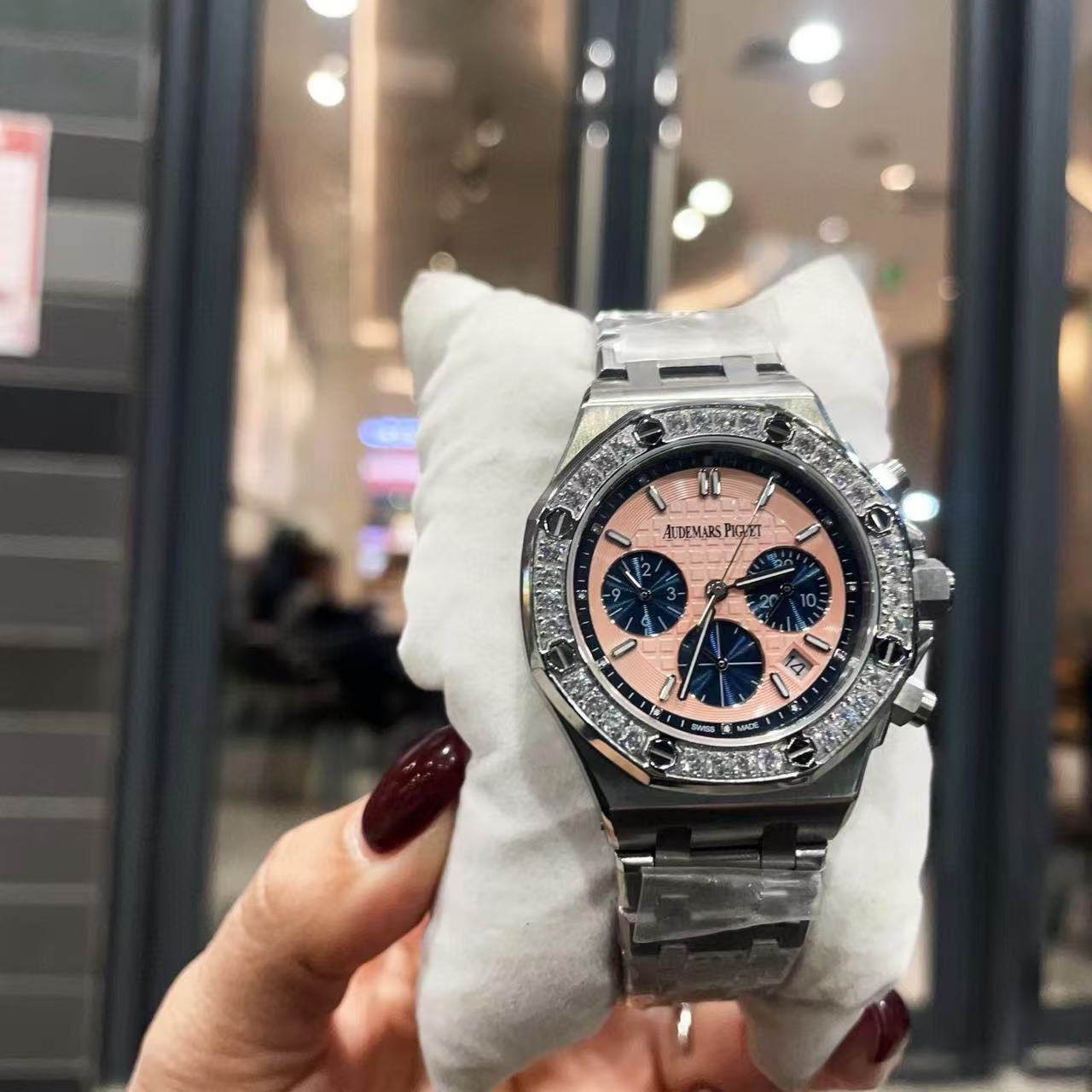 Audemarsp1guet 高品質のスチールバンドダイヤモンドレディース腕時計【50％割引+送料無料】