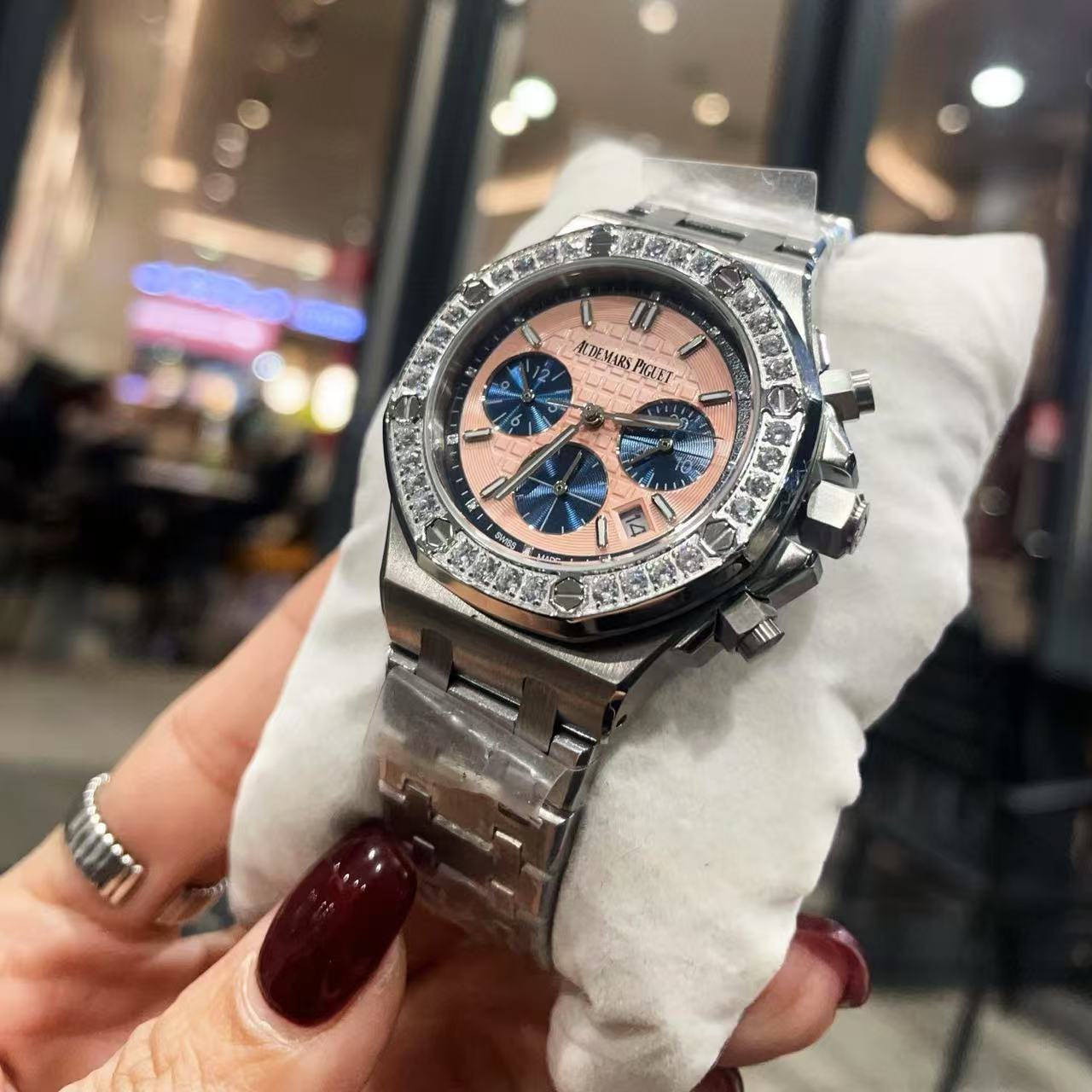 Audemarsp1guet 高品質のスチールバンドダイヤモンドレディース腕時計【50％割引+送料無料】