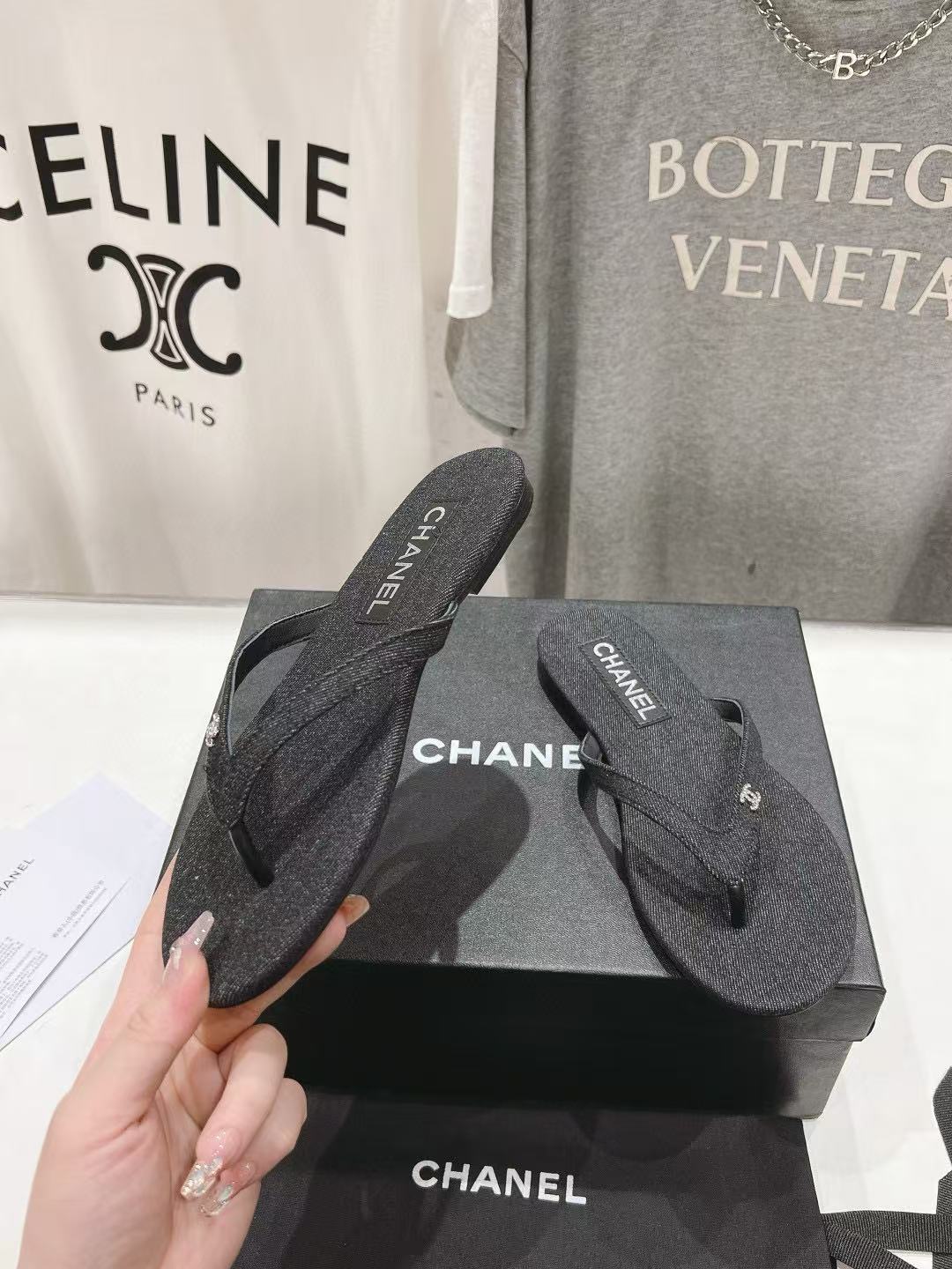 CHANE1 高品質シンプルシープスキンデニムビーチスリッパ【50％割引+送料無料】