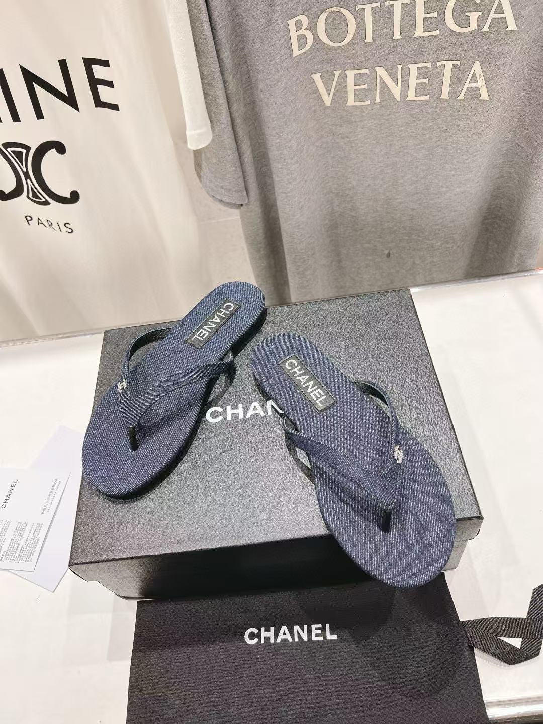 CHANE1 高品質シンプルシープスキンデニムビーチスリッパ【50％割引+送料無料】