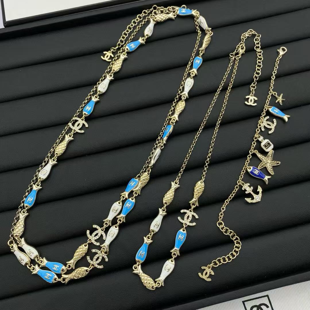 CHANE1 小魚五芒星ブレスレット/ショートネックレス/ロングネックレス【50％割引+送料無料】