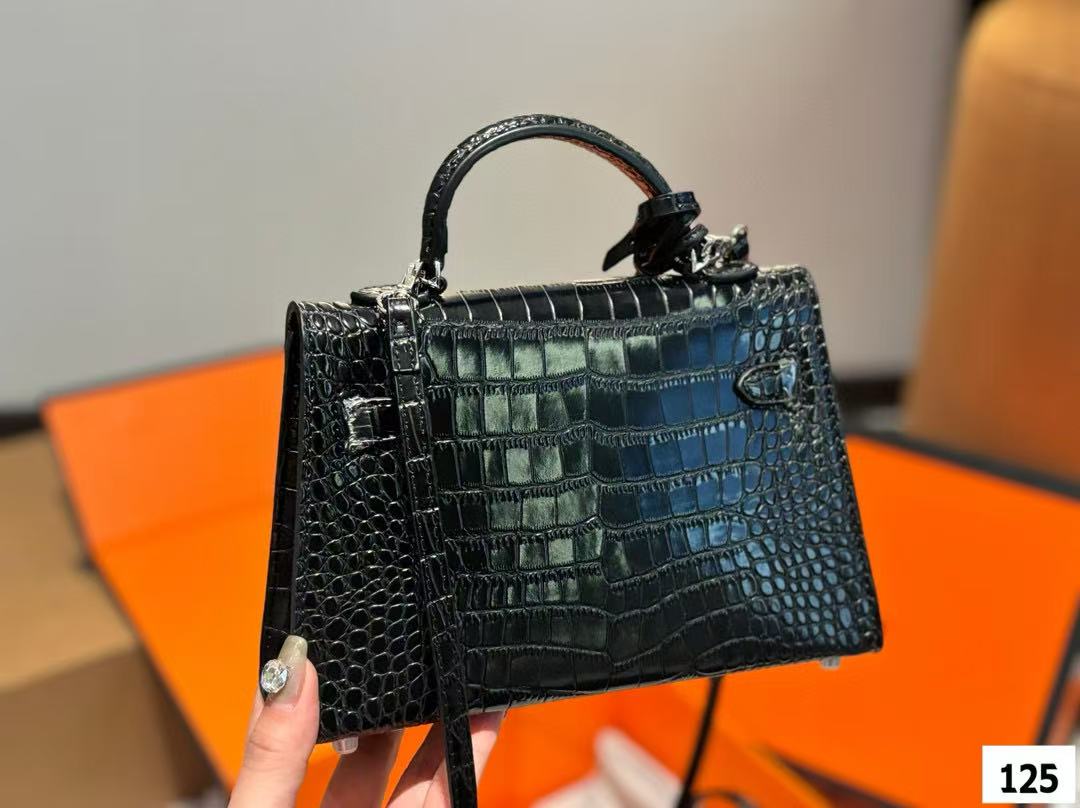 HERME5 kellyクロコダイル柄ハンドバッグ【50%割引+送料無料】