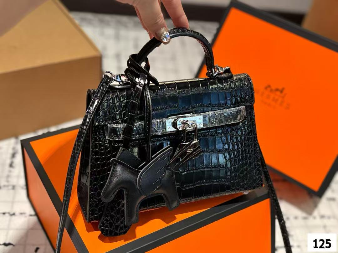 HERME5 kellyクロコダイル柄ハンドバッグ【50%割引+送料無料】