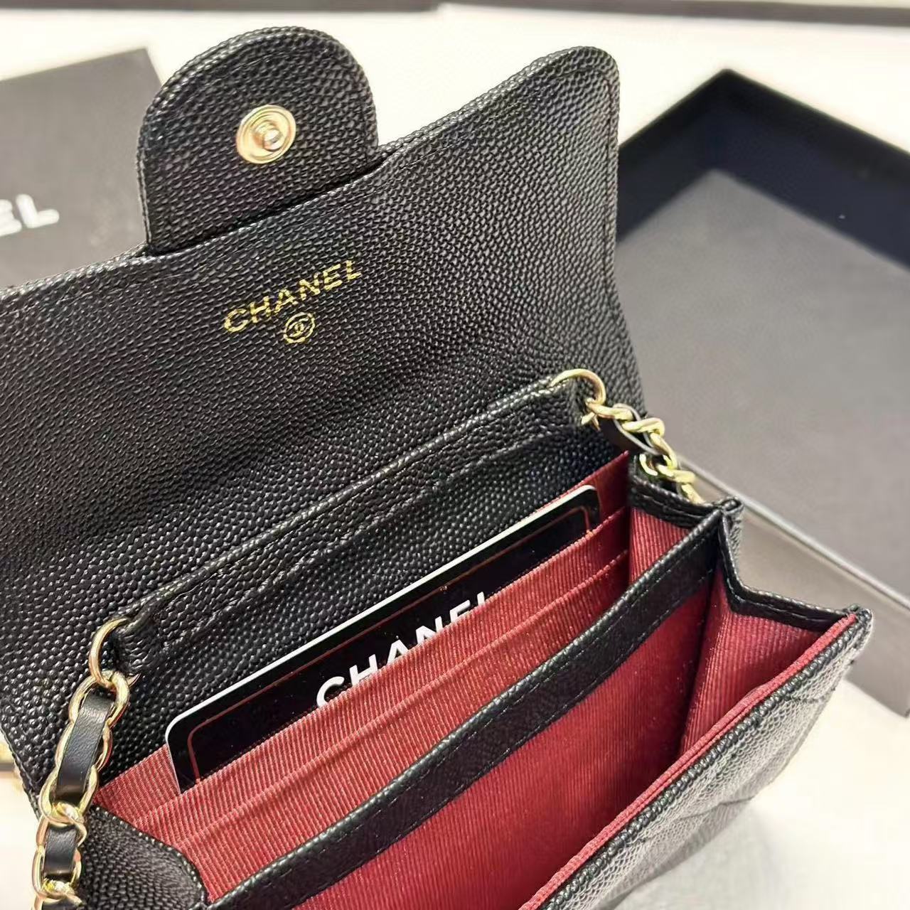 CHANE1 キャビアレザーウォレット【50％割引+送料無料】