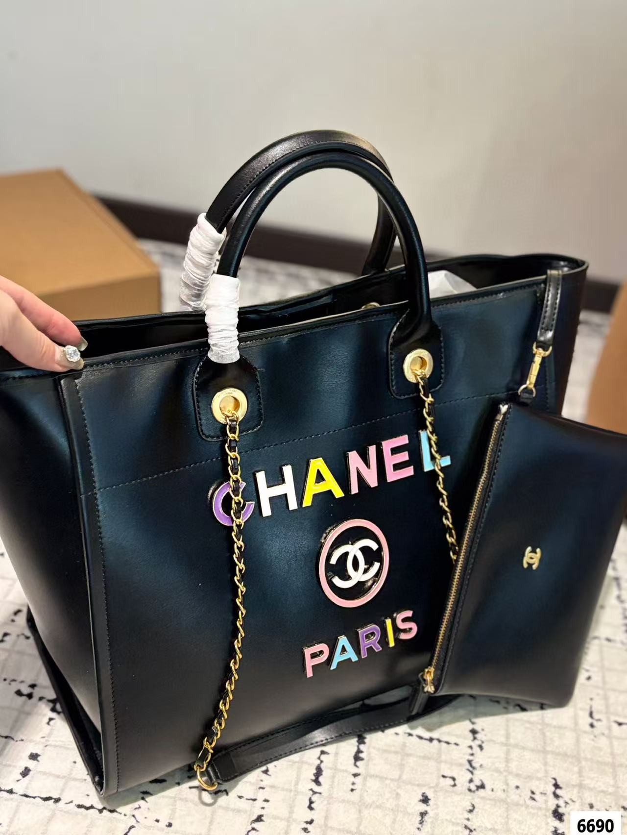 CHANE1 カラフル文字ビー​​チショッピングバッグ【50％割引+送料無料】