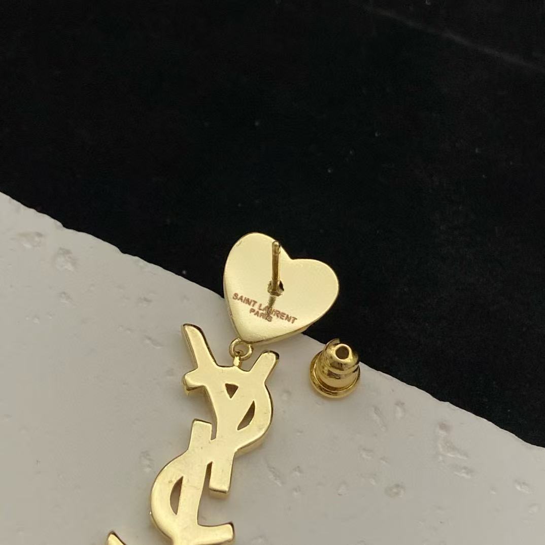 YSL フルダイヤモンド ハート イヤリング【50％割引+送料無料】