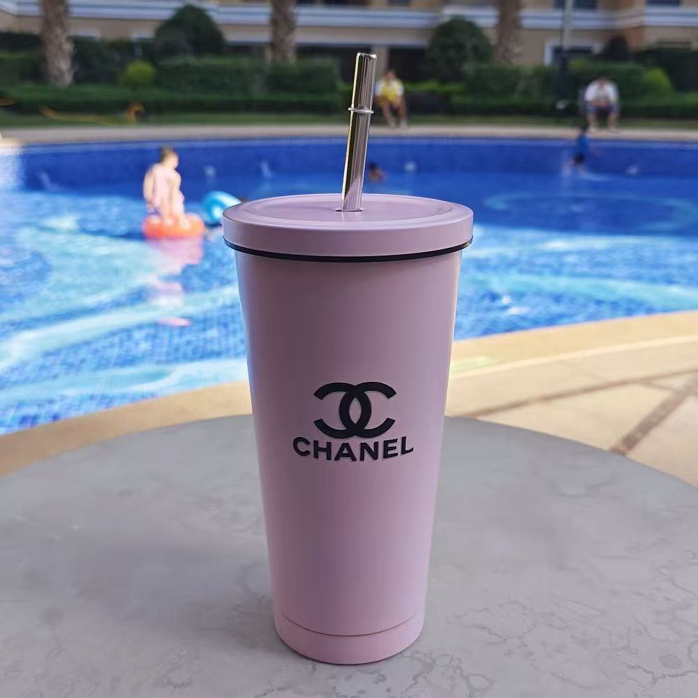 CHANE1 ダブルCロゴストローウォーターボトル【50％割引+送料無料】