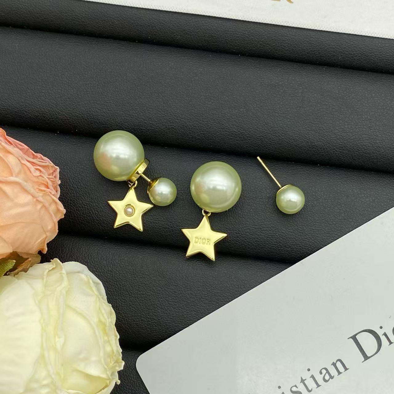 DI0R 五芒星パールイヤリング【50％割引+送料無料】