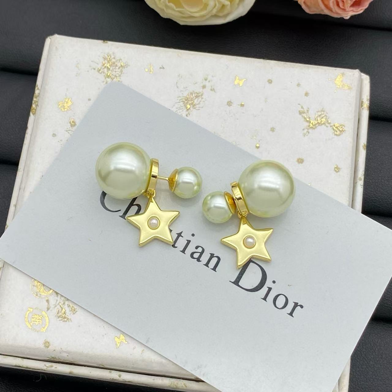 DI0R 五芒星パールイヤリング【50％割引+送料無料】
