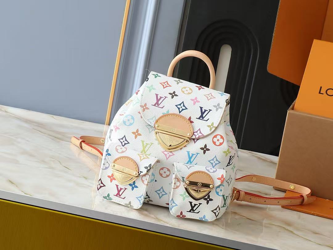 LV カラフルプリントバックパック【 50％割引+送料無料】