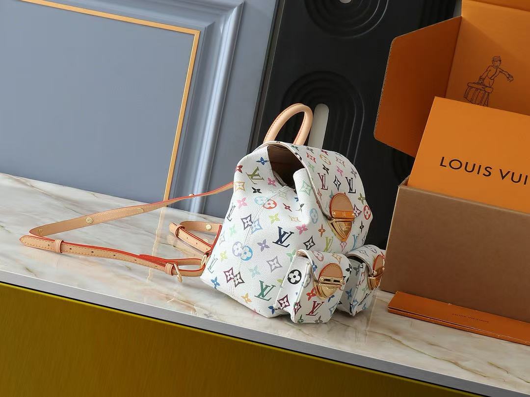 LV カラフルプリントバックパック【 50％割引+送料無料】