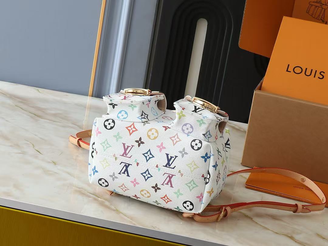 LV カラフルプリントバックパック【 50％割引+送料無料】