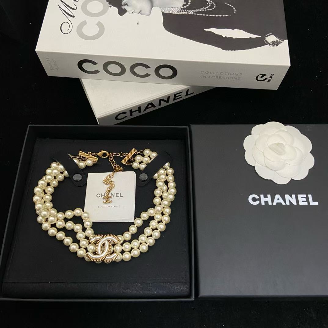 CHANE1 3層パールネックレス【 50％割引+送料無料】