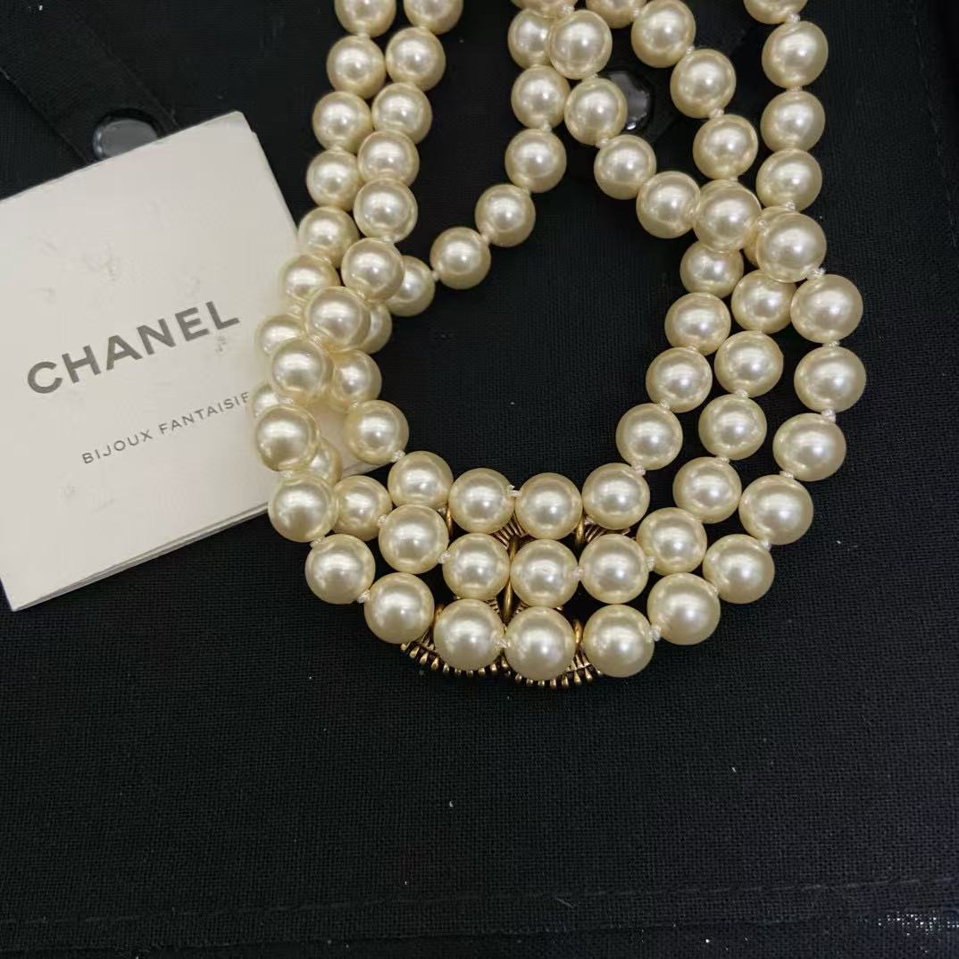 CHANE1 3層パールネックレス【 50％割引+送料無料】