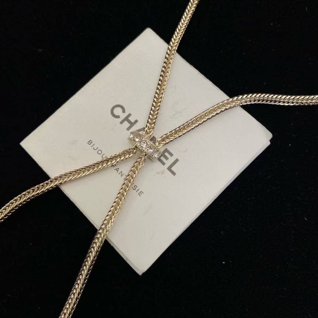 CHANE1 ダブルCタッセルスネークボーンネックレス【 50％割引+送料無料】