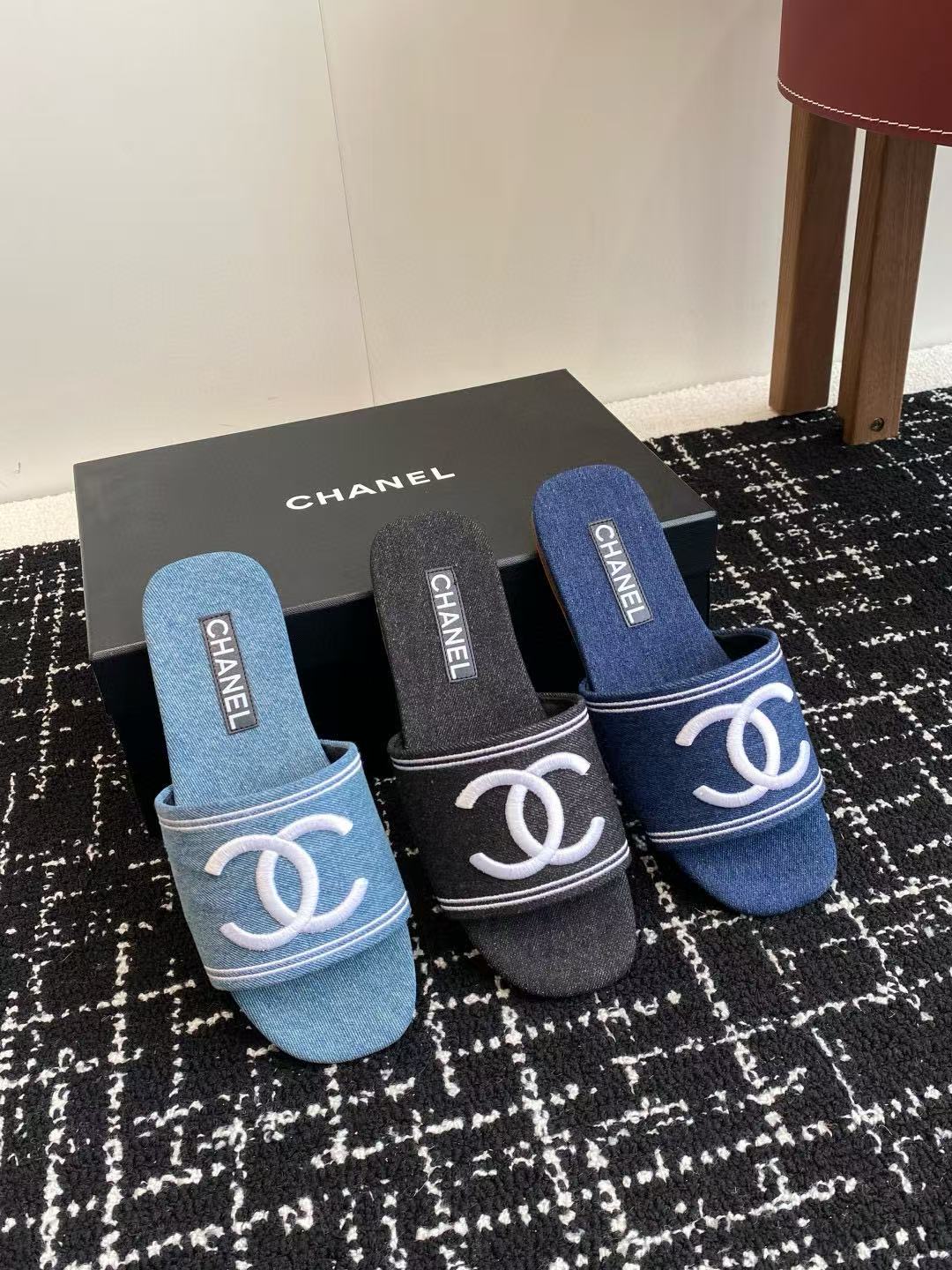 CHANE1 高品質ダブルCロゴフラットシューズ【50％割引+送料無料】