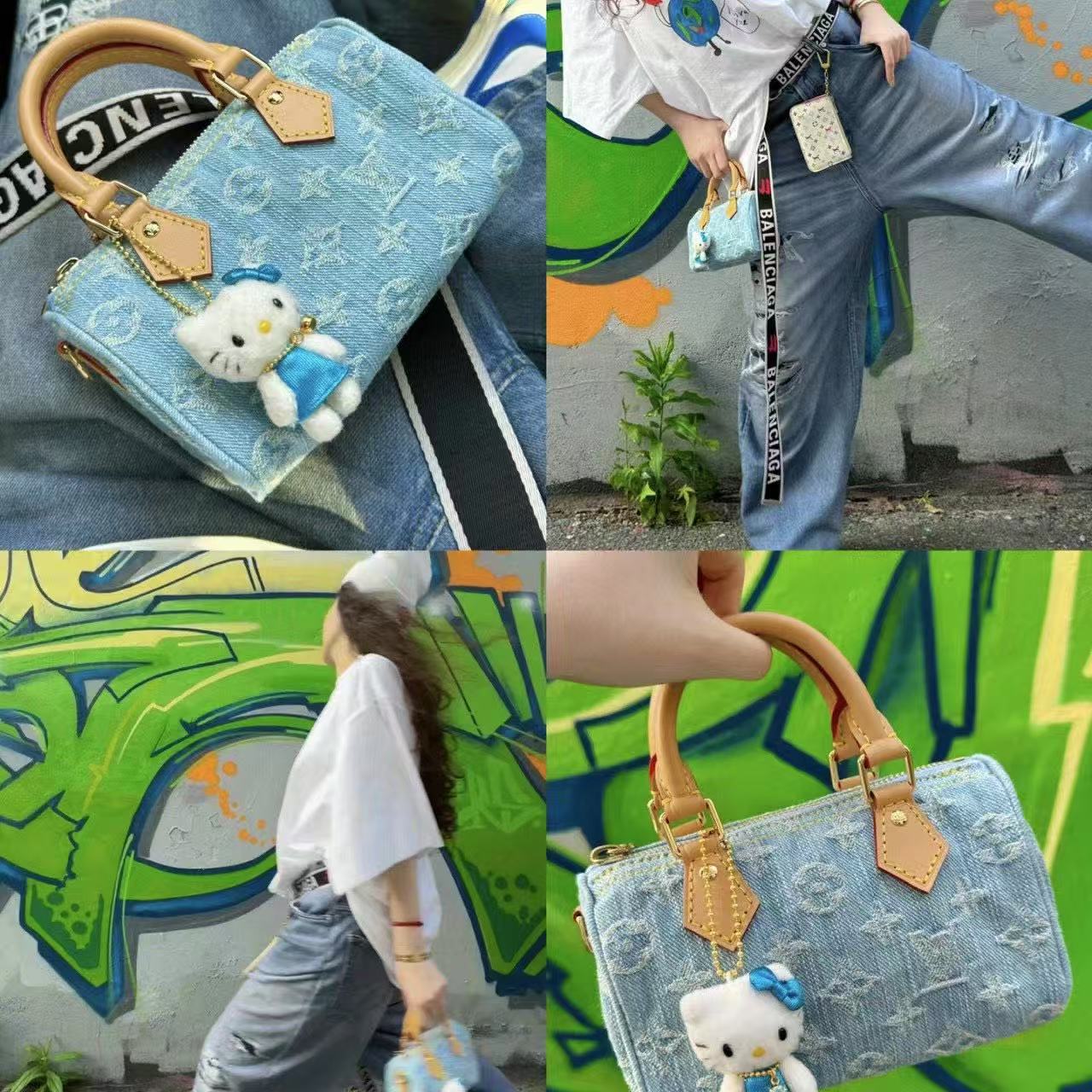 LV デニムプリントハンドバッグ【 50％割引+送料無料】