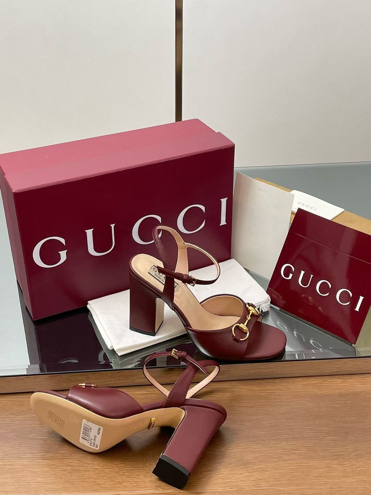 GUCC1 高品質チャンキーハイヒールサンダル【50％割引+送料無料】
