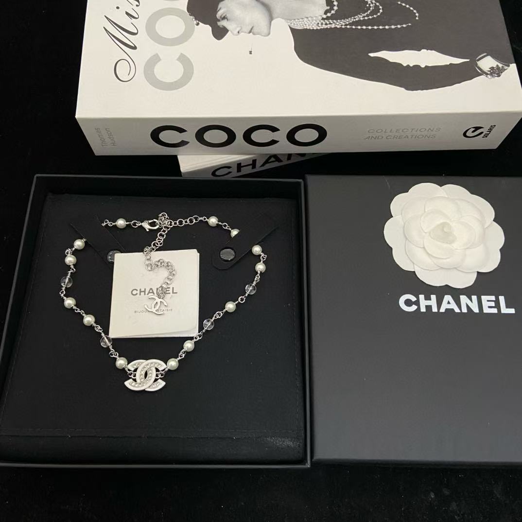 CHANE1 ダブルCパールネックレス【 50％割引+送料無料】